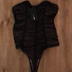 Maura strapless ruched bodysuit from Fashion Nova
